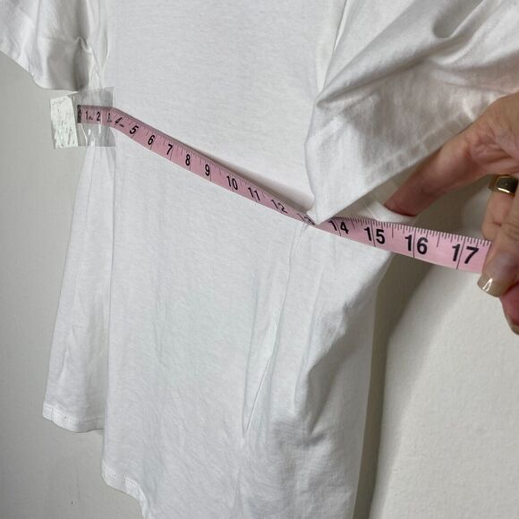 NWT Joie Aeowin Cotton White Short Flutter Sleeve Crew Neck Relaxed T-shirt XXS - Picture 11 of 12